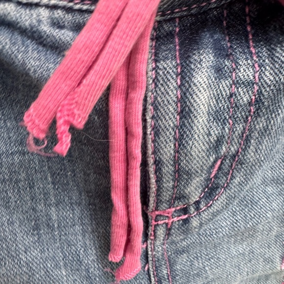 Disney Little Einstein 4T Girls Blue Denim Jeans Capris with Floral Embroidery - Picture 8 of 12